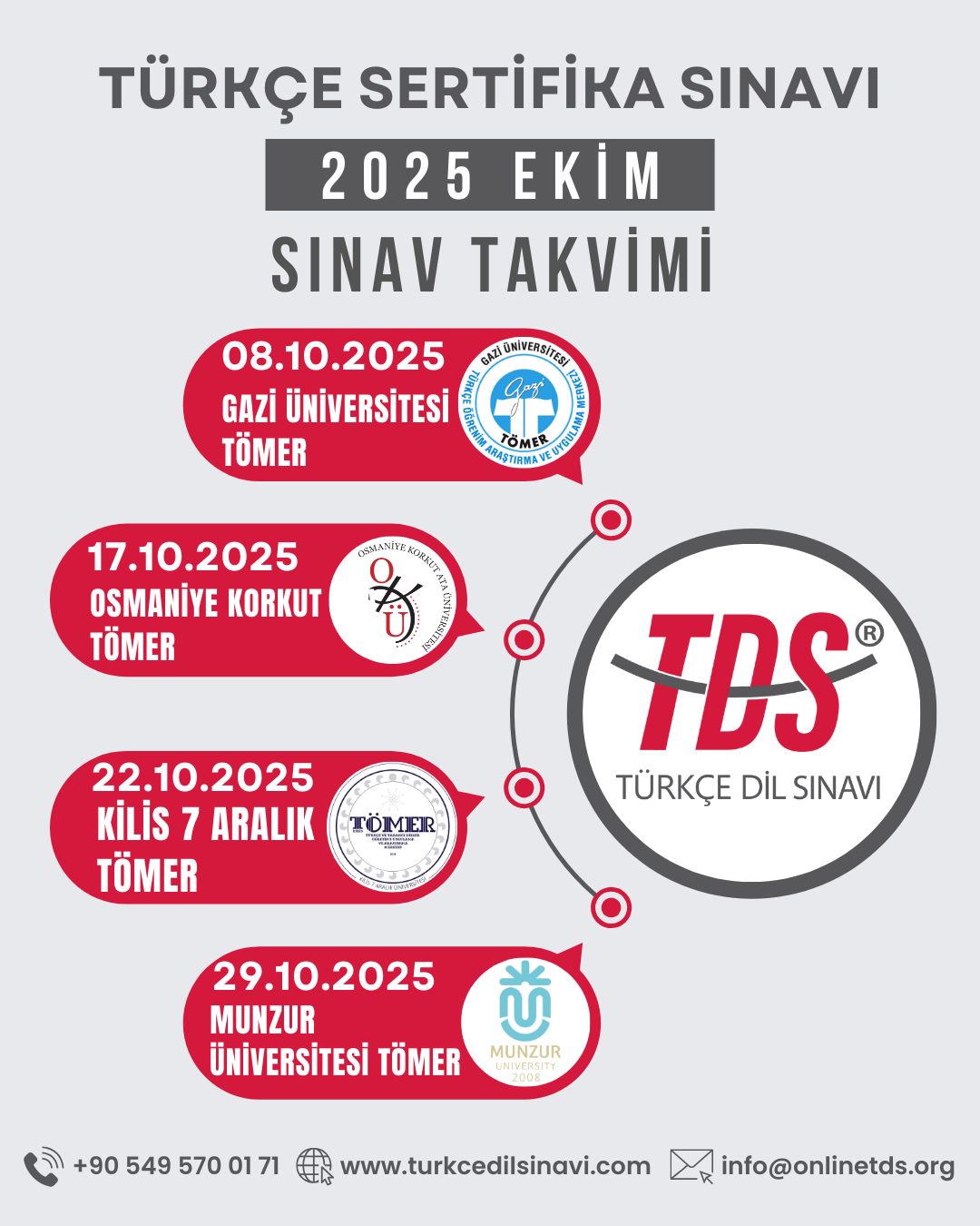 TDS® Sınav Takvimi (2025 Ekim)