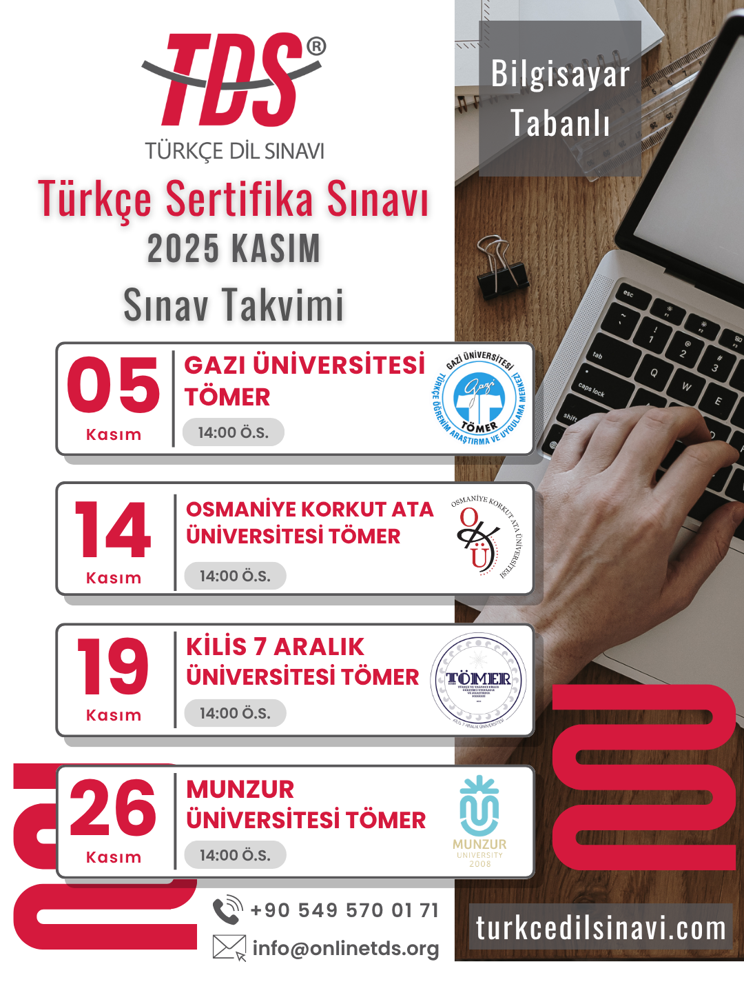 TDS® Sınav Takvimi (2025 Kasım)